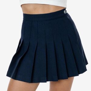 American Apparel Navy Pleated Tennis Skater Mini Skirt L